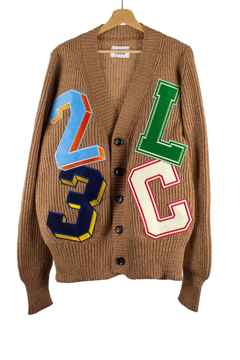 Lc23 Patch Cardigan Camel In Linea