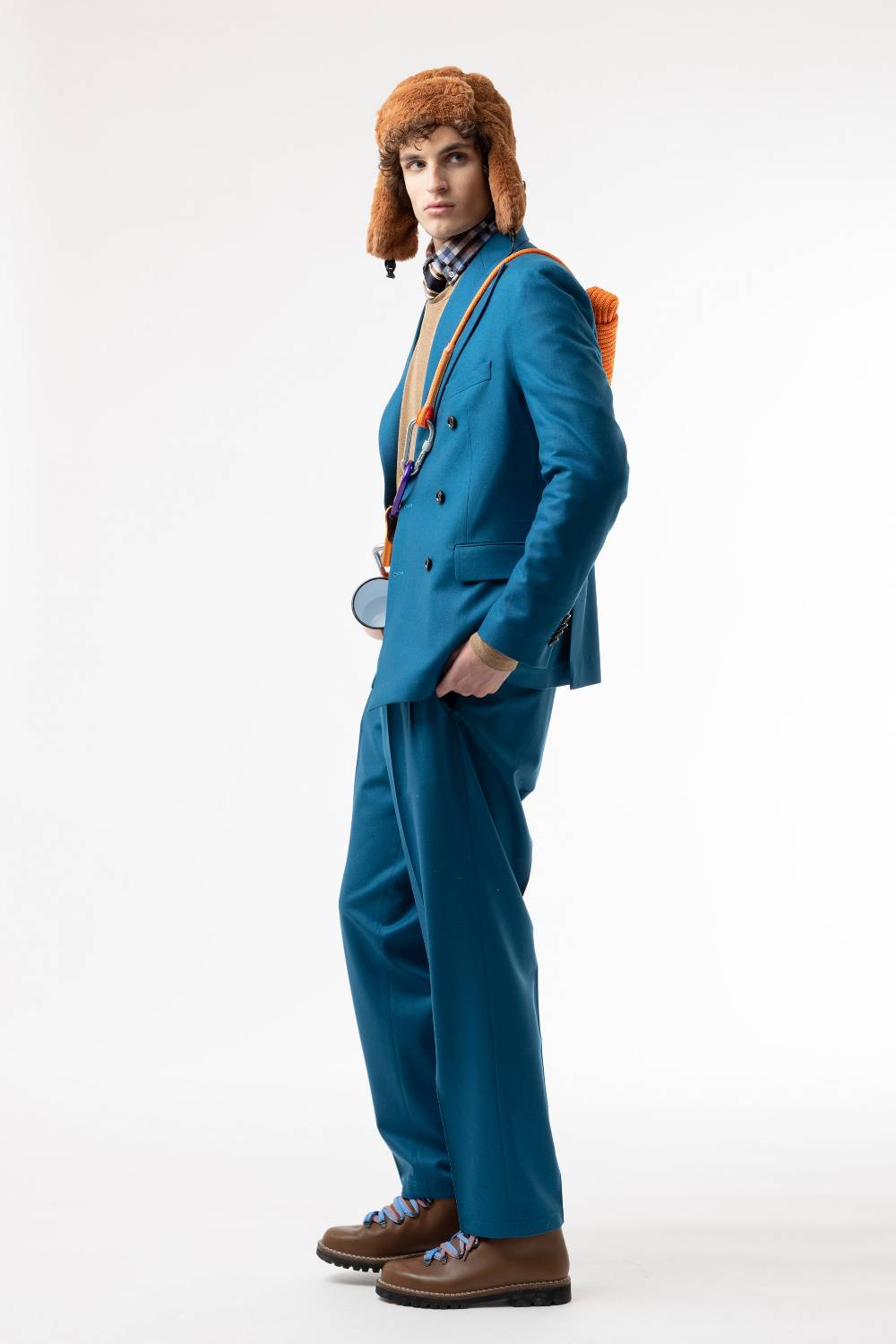 Lc23 Flannel Petrol Blazer Spedizione Gratuita
