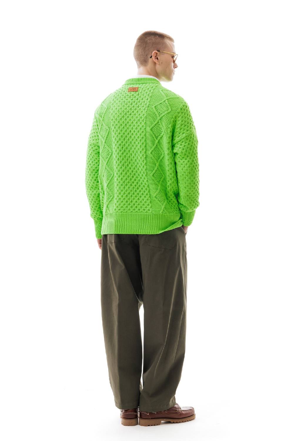 Lc23 Irish Knit Sweater Green Consegna Veloce