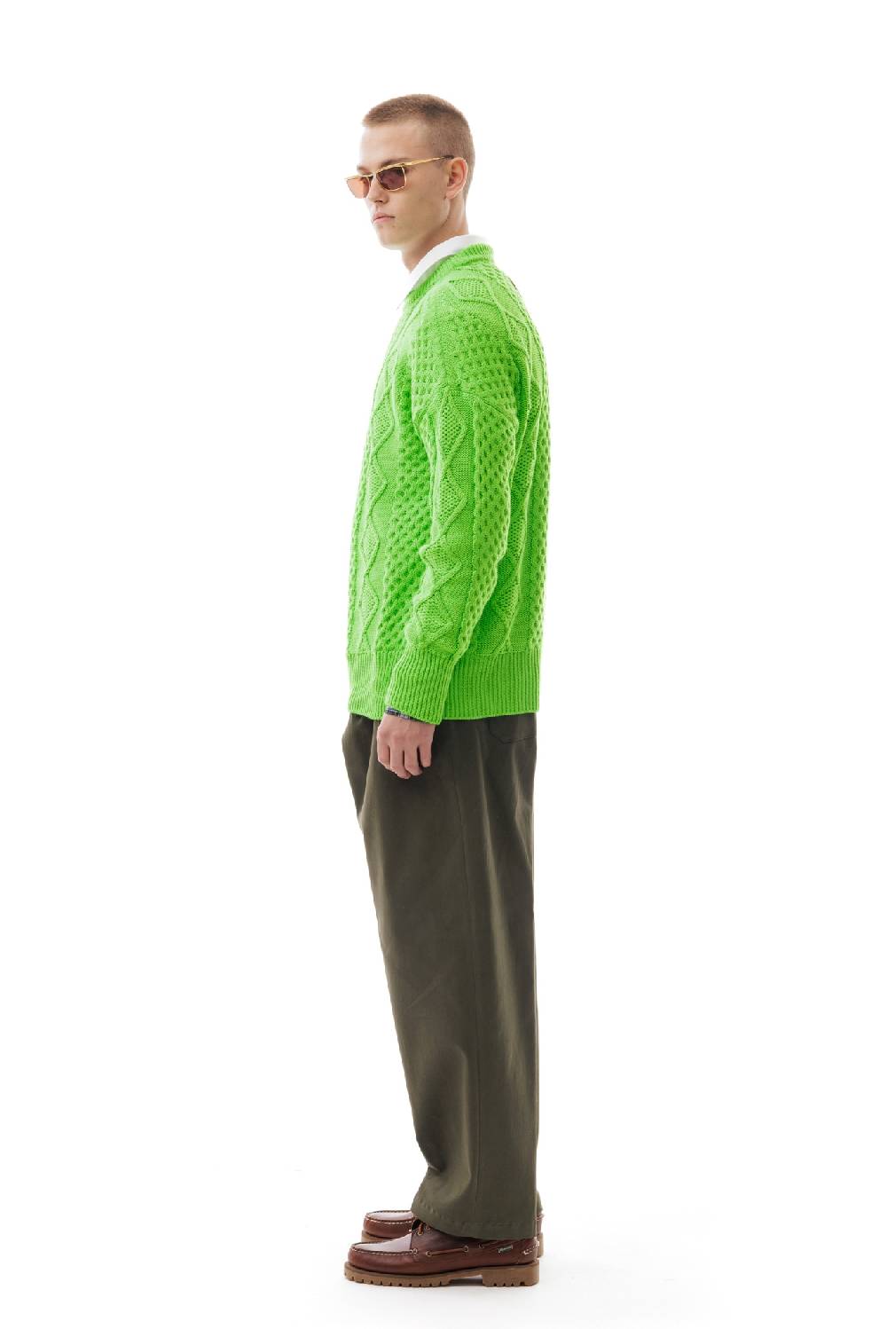 Lc23 Irish Knit Sweater Green Consegna Veloce