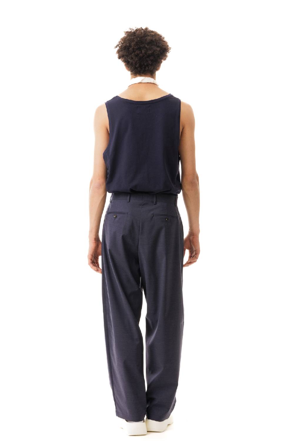 Lc23 Nylon-Wool Trousers Navy Outlet