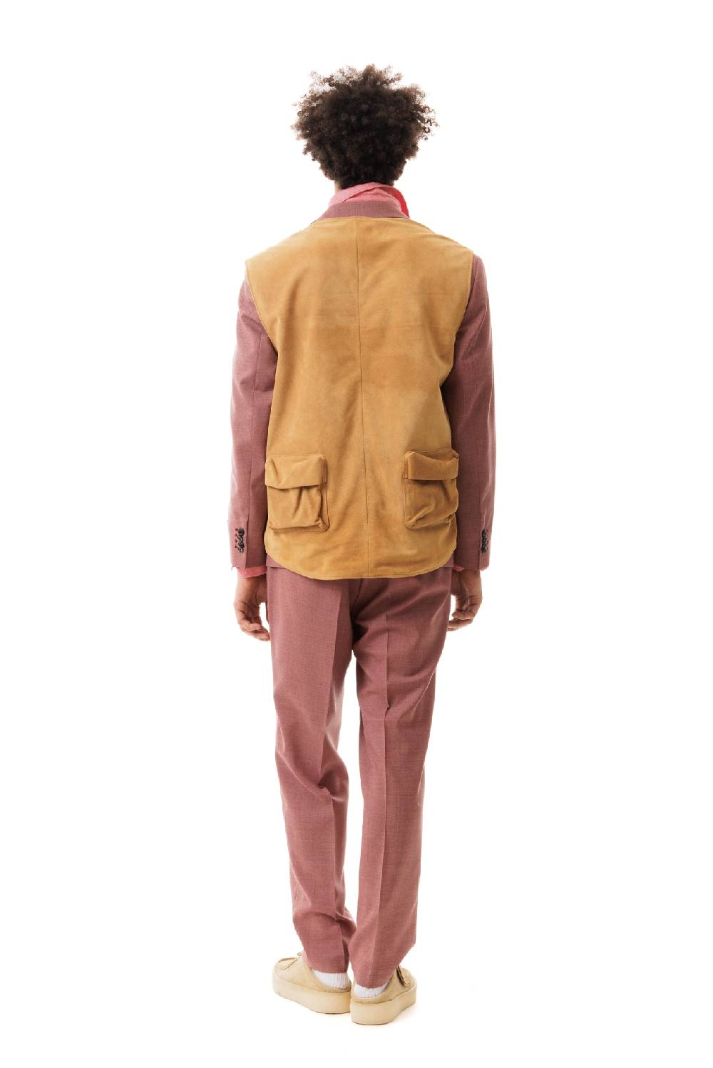 Lc23 Multipocket Suede Vest Camel Saldi Di Fabbrica