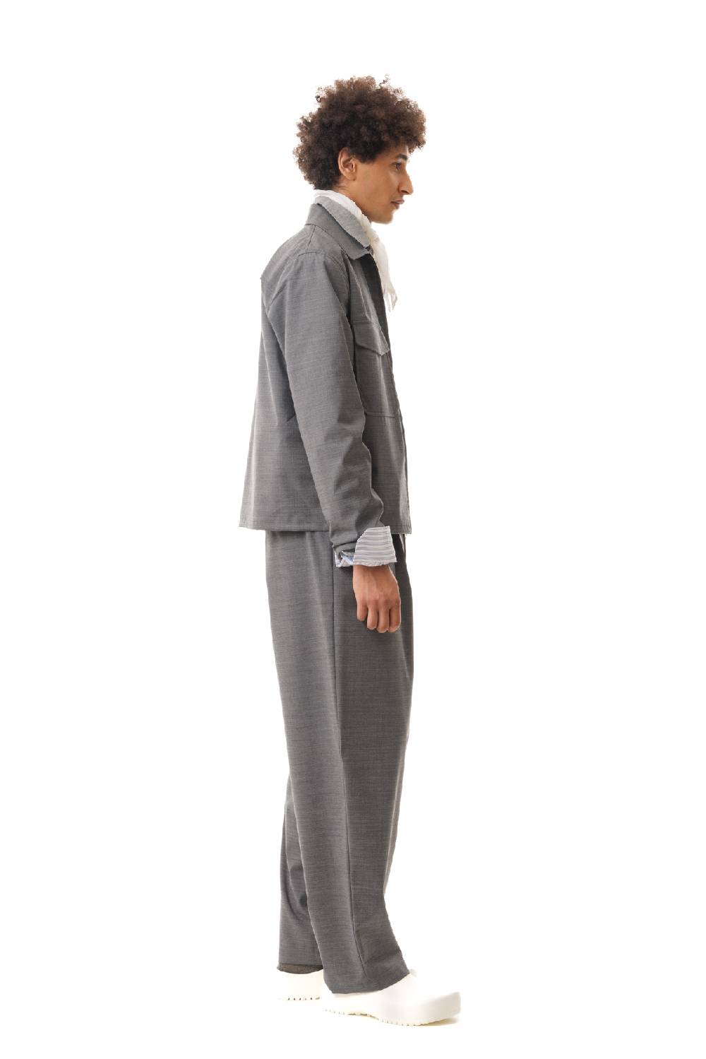Lc23 Nylon-Wool Overshirt Grey Nuova