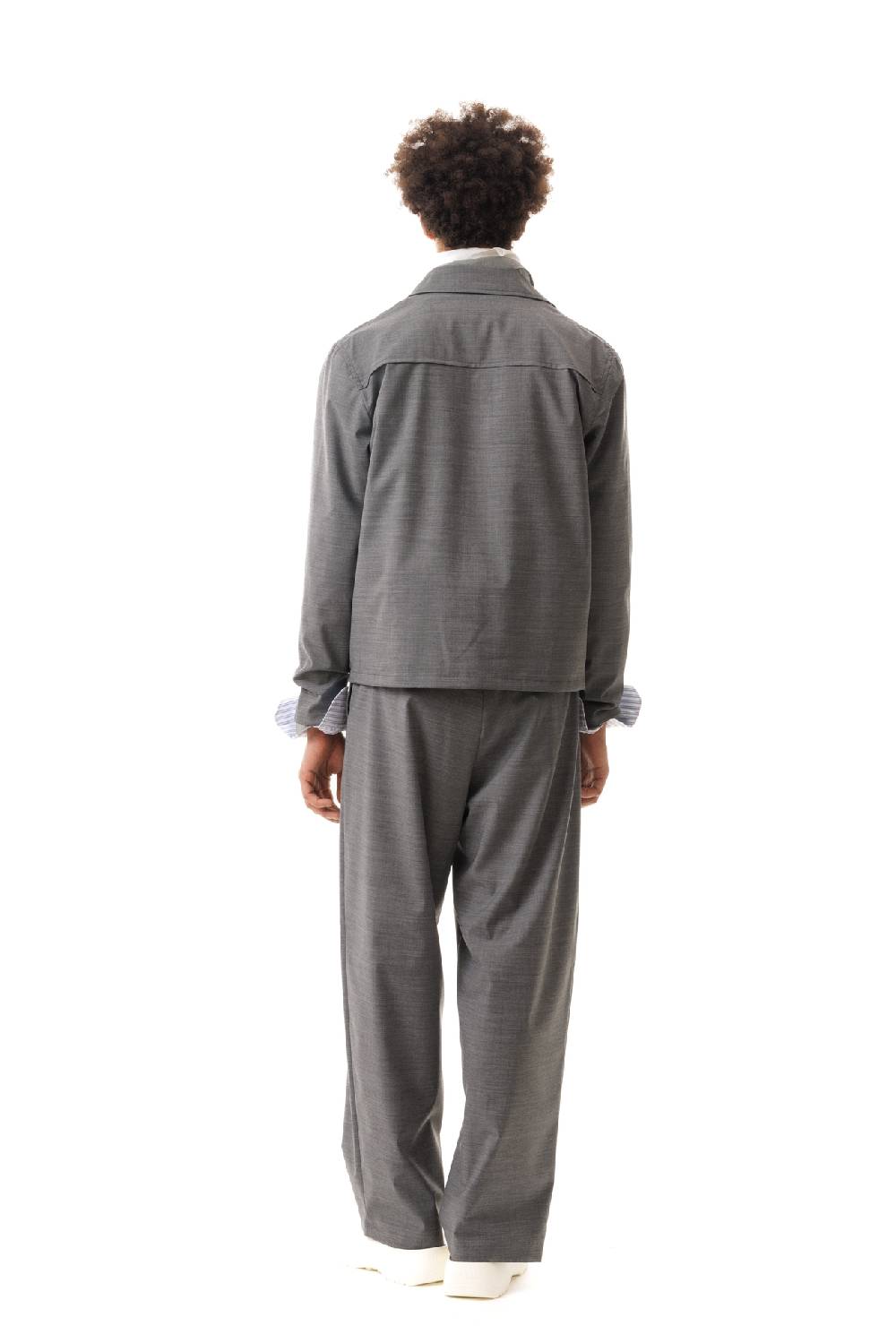 Lc23 Nylon-Wool Overshirt Grey Nuova