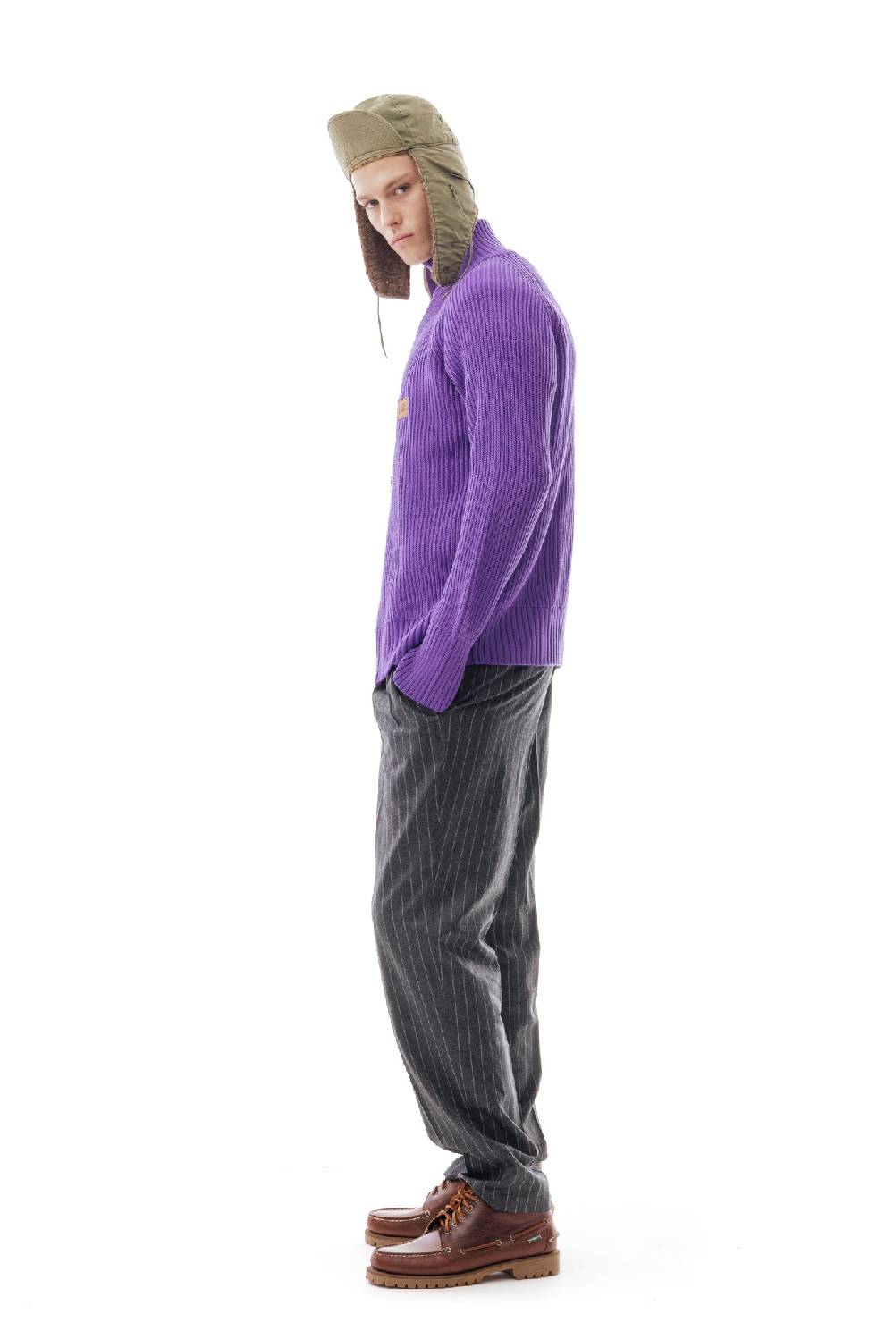Lc23 English Knit Zip Sweater Purple Outlet