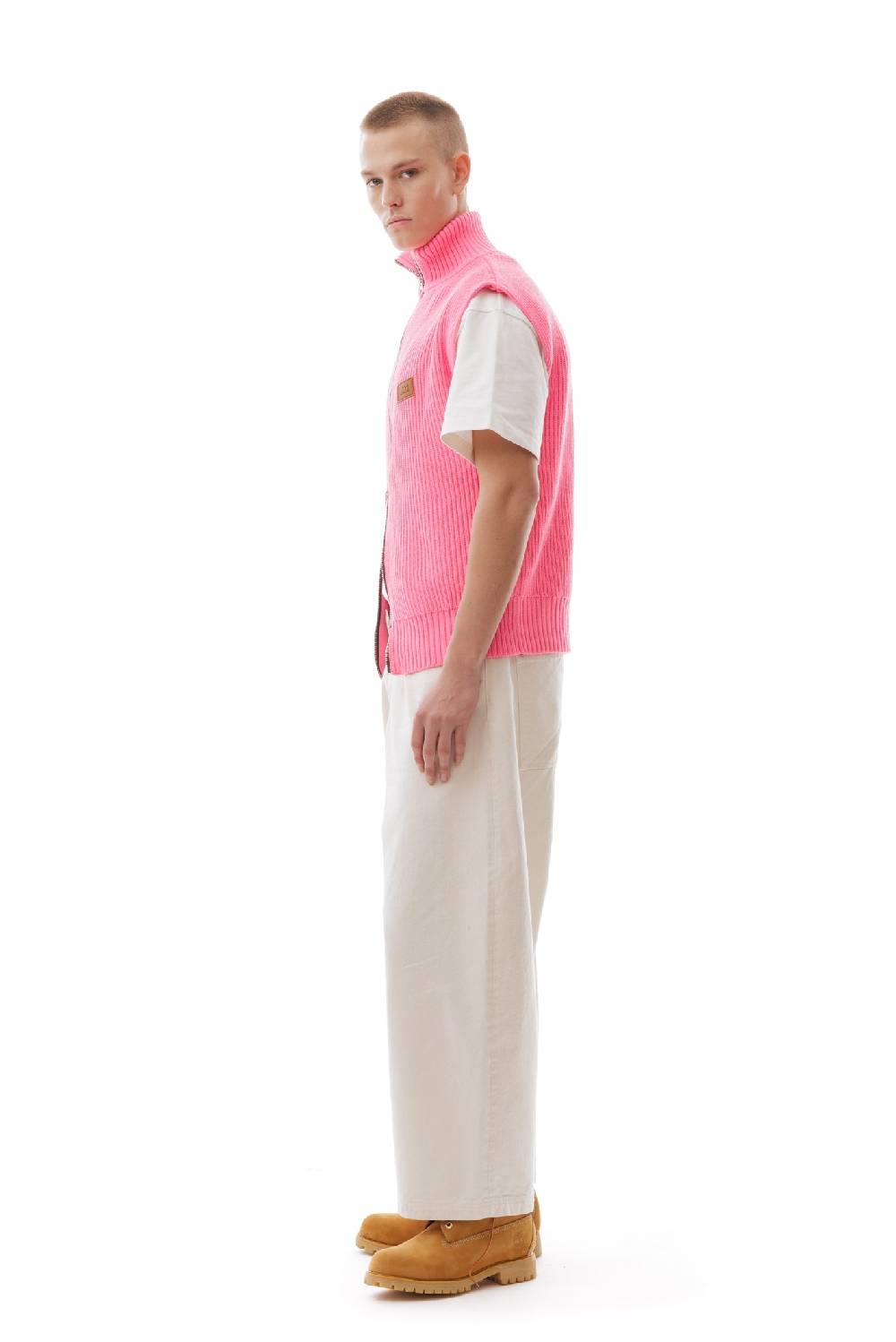 Lc23 English Knit Zip Vest Fluo Pink Offerte