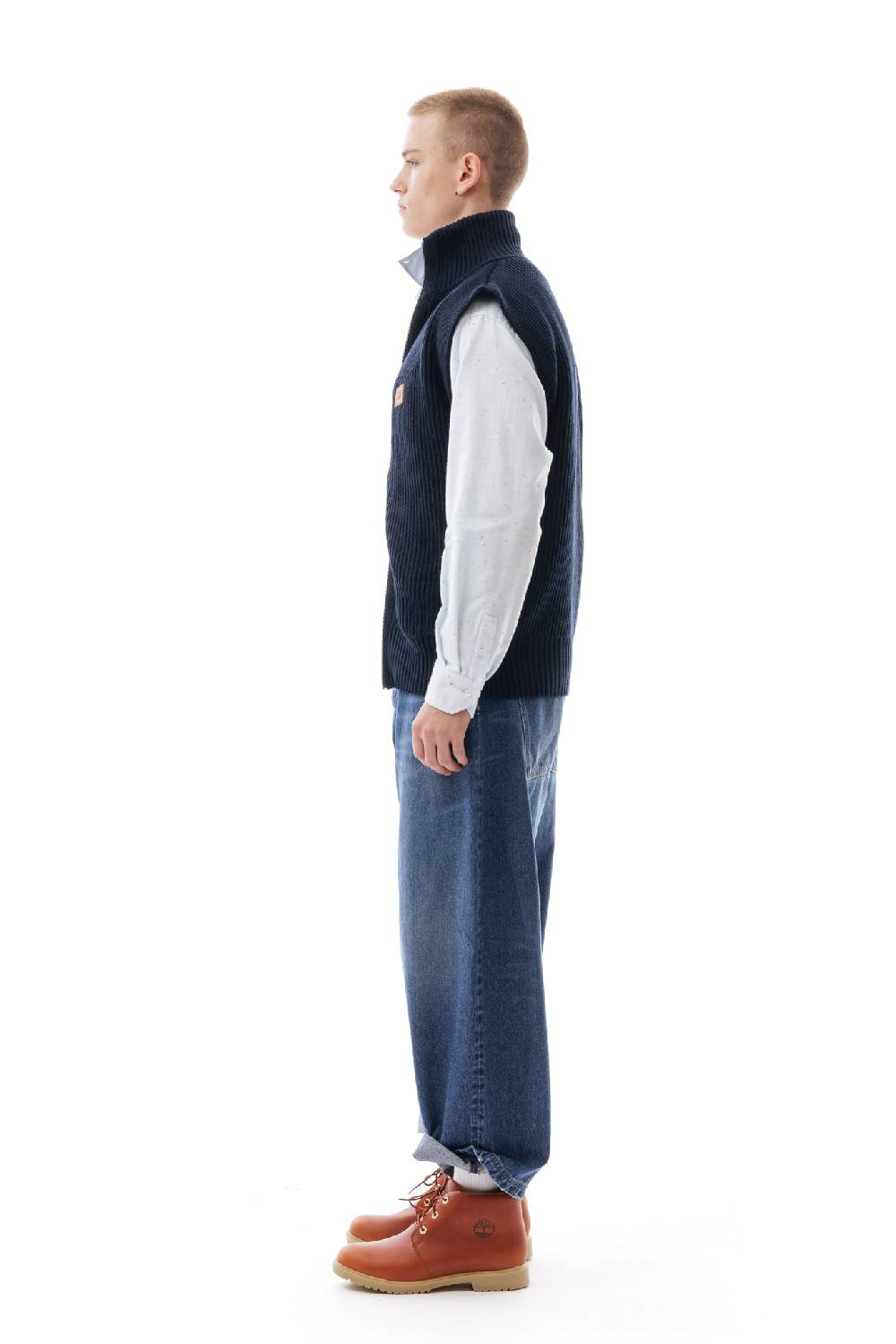 Lc23 English Knit Zip Vest Black Vendita Calda