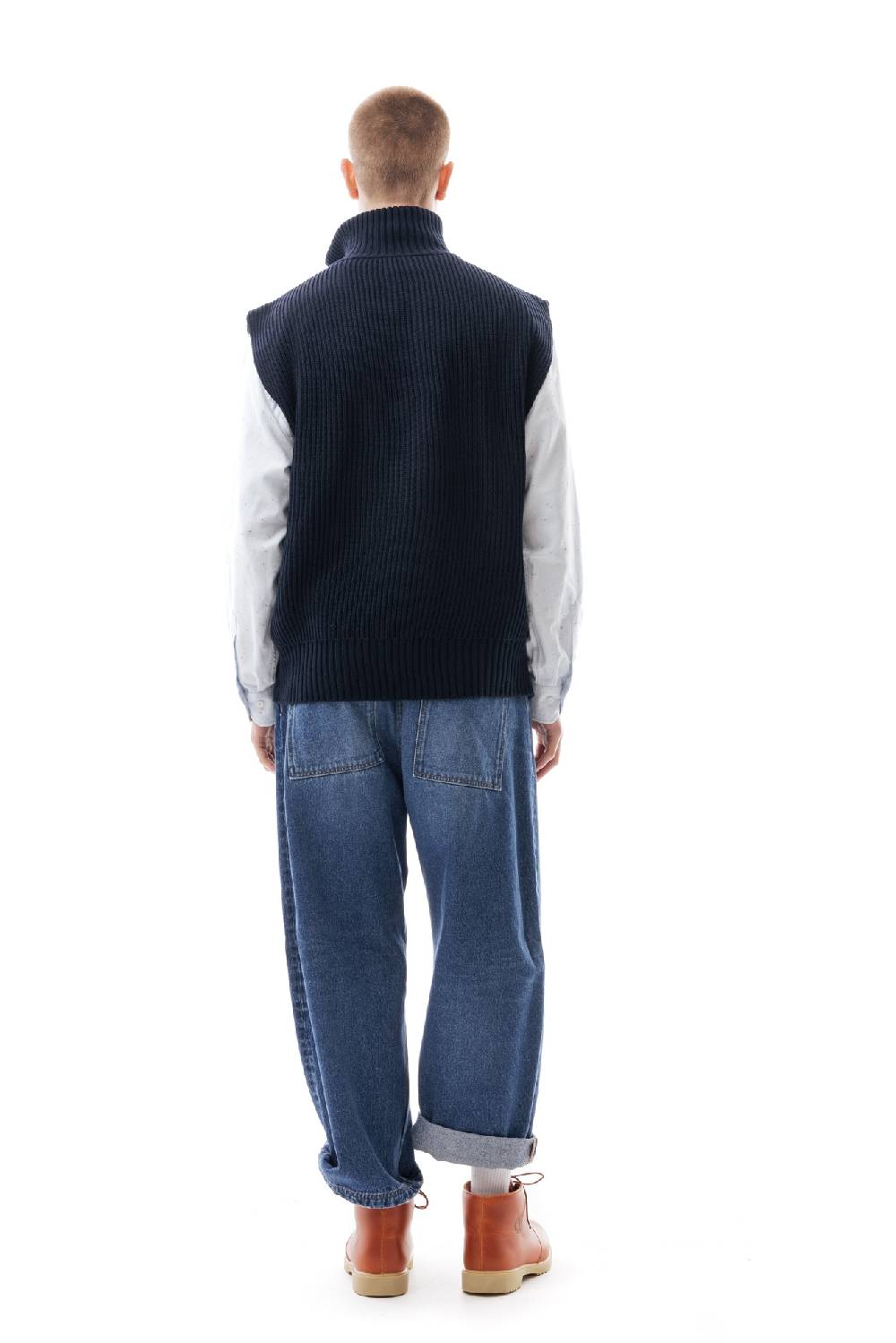 Lc23 English Knit Zip Vest Black Vendita Calda