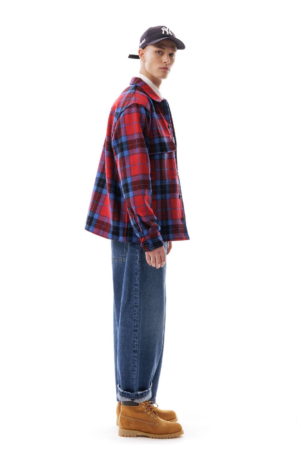 Lc23 Shetland Check Overshirt Blue/Red Vendite Flash