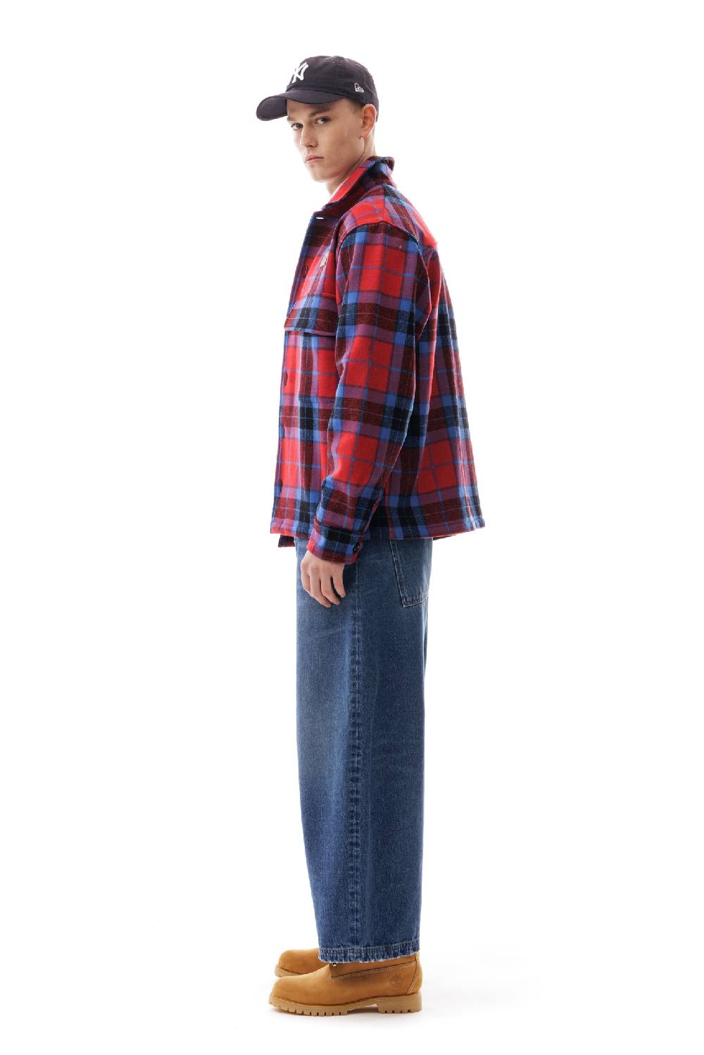 Lc23 Shetland Check Overshirt Blue/Red Vendite Flash