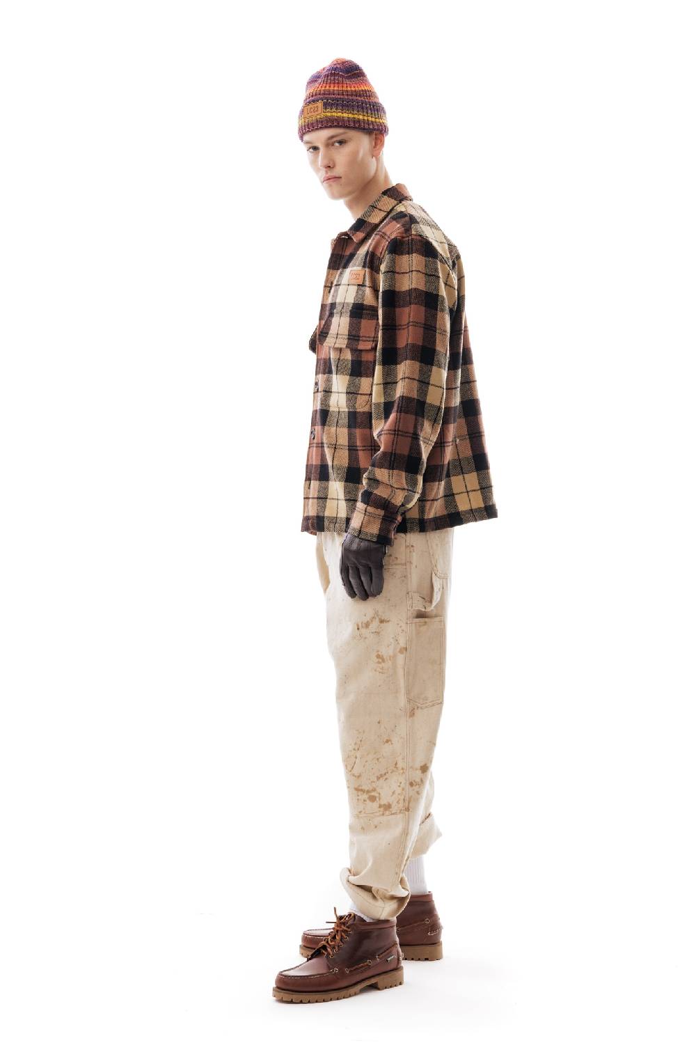 Lc23 Shetland Check Overshirt Beige/Black Negozio