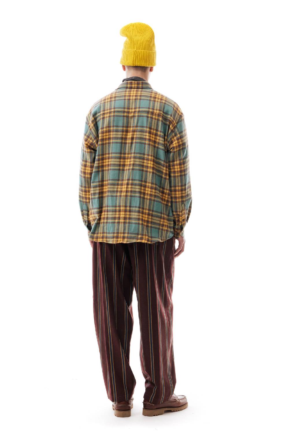 Lc23 Flannel Check Shirt Green/Yellow Moda