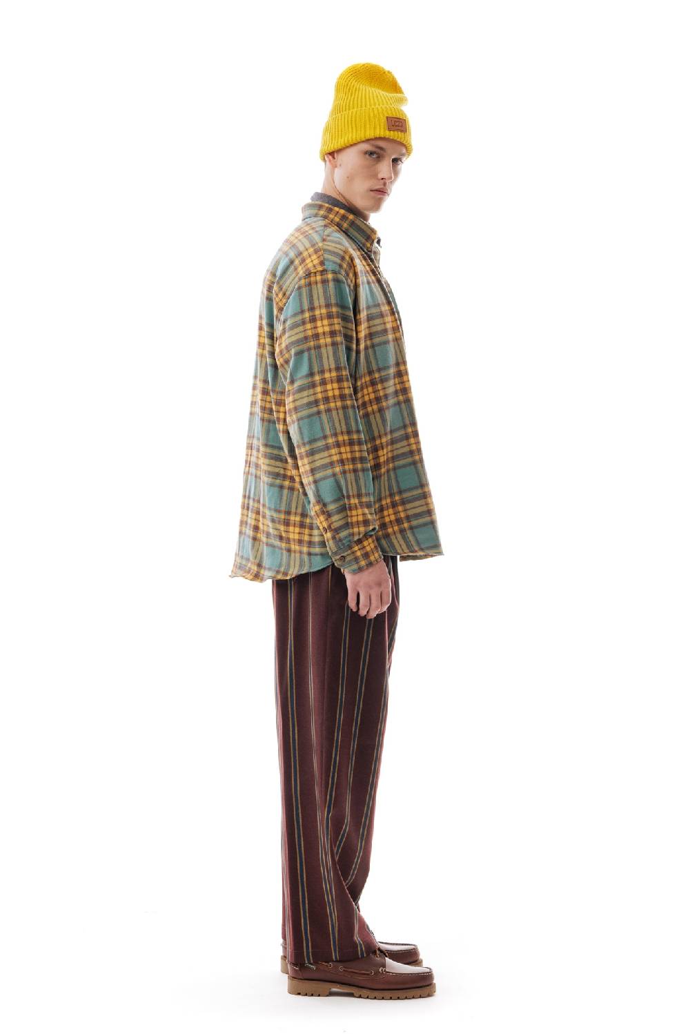 Lc23 Flannel Check Shirt Green/Yellow Moda