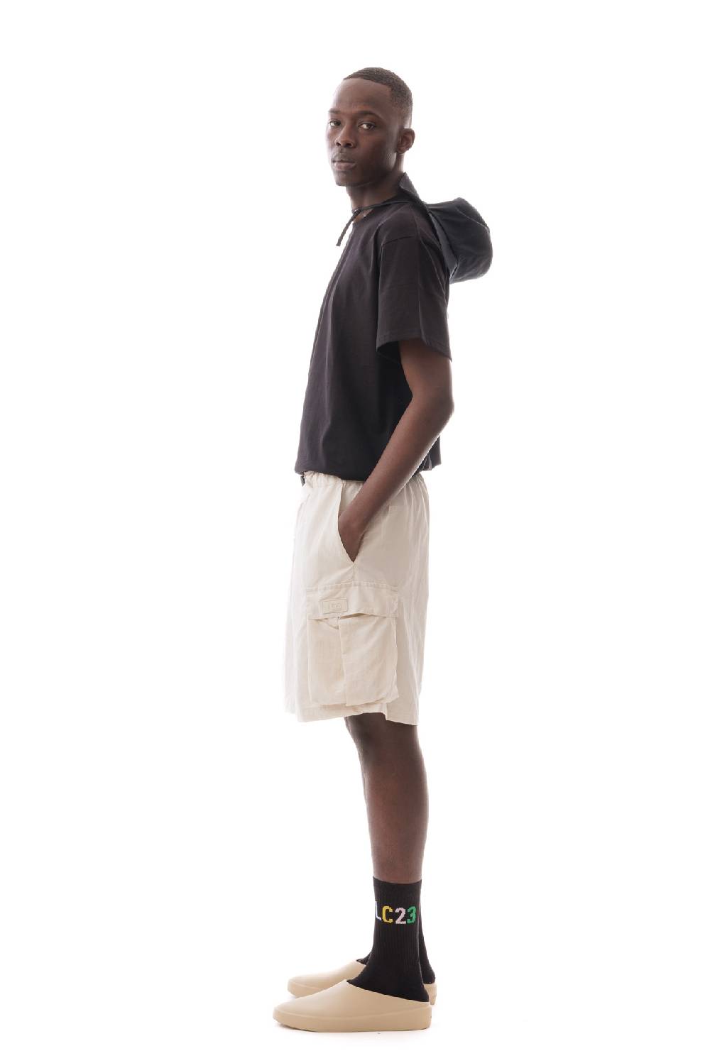 Lc23 Nylon Cargo Shorts White Shopping Online