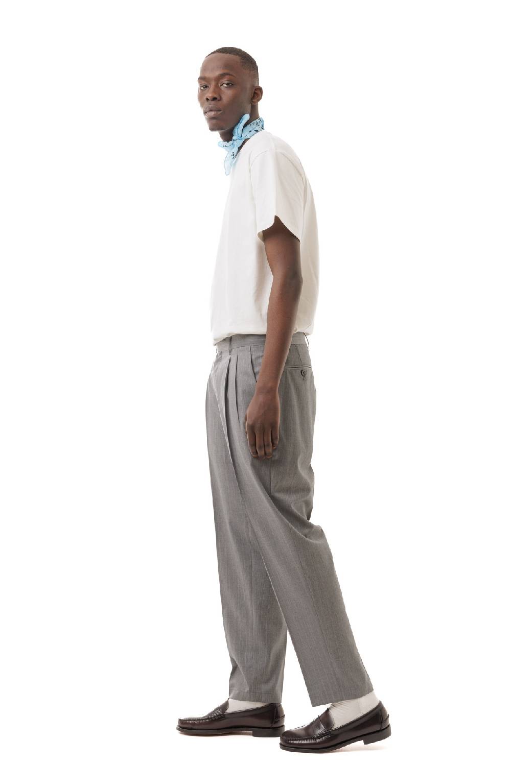 Lc23 Gessato Grey Trousers Saldi Di Fabbrica