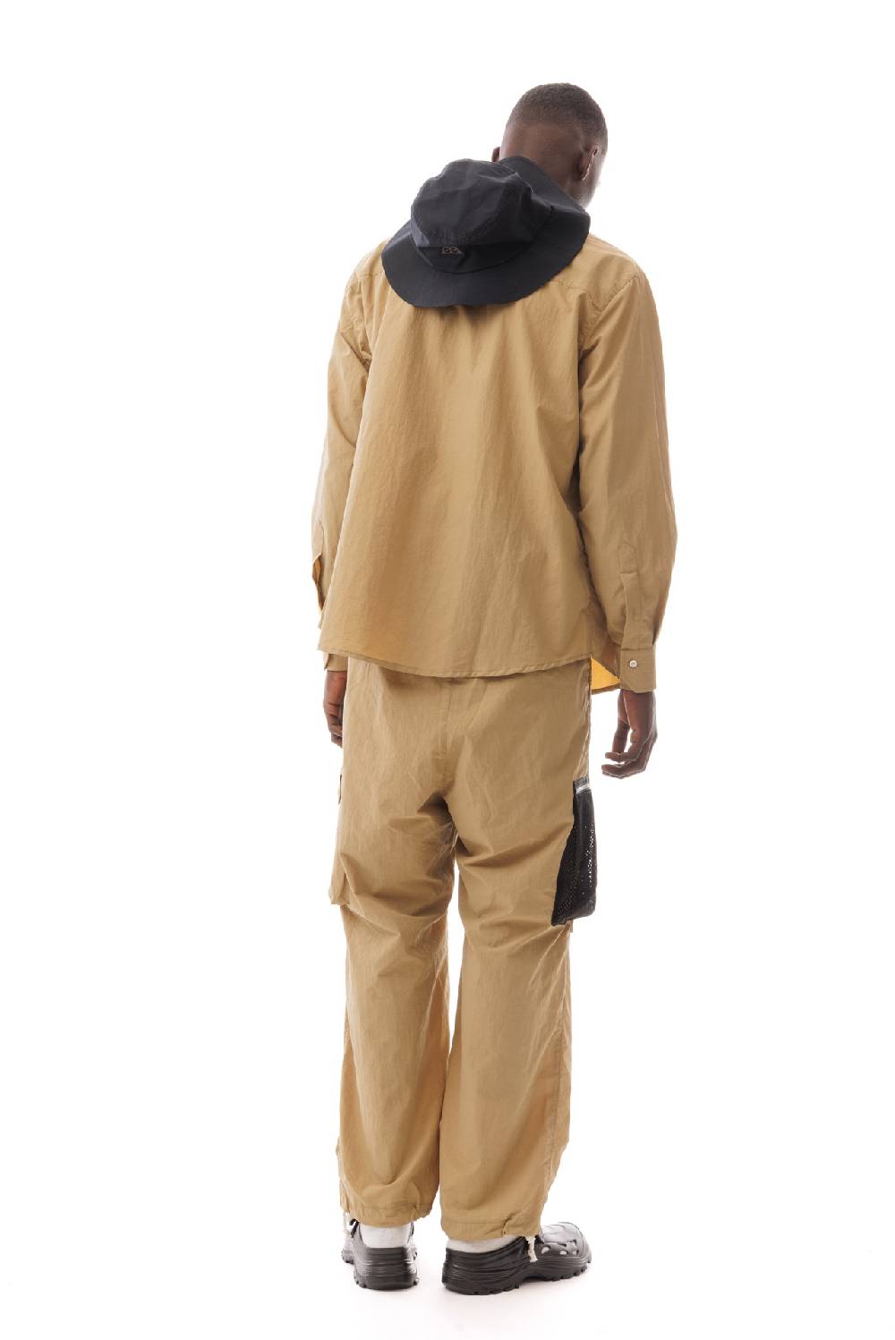Lc23 Multipocket Nylon Shirt Camel In Saldo
