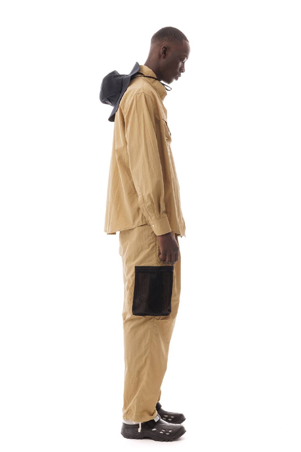Lc23 Multipocket Nylon Shirt Camel In Saldo