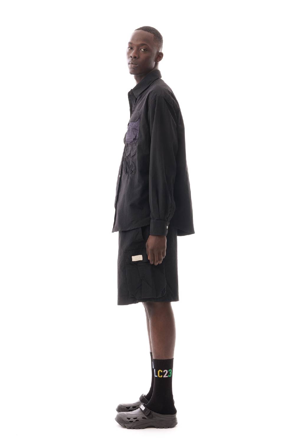 Lc23 Multipocket Nylon Shirt Black Nuova