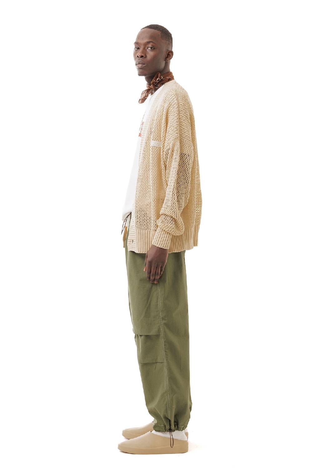 Lc23 Perforated Cardigan Beige Shopping Online