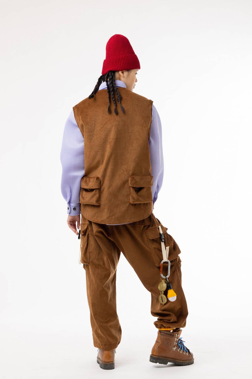 Lc23 Corduroy Cargo Pants Brown In Vendita