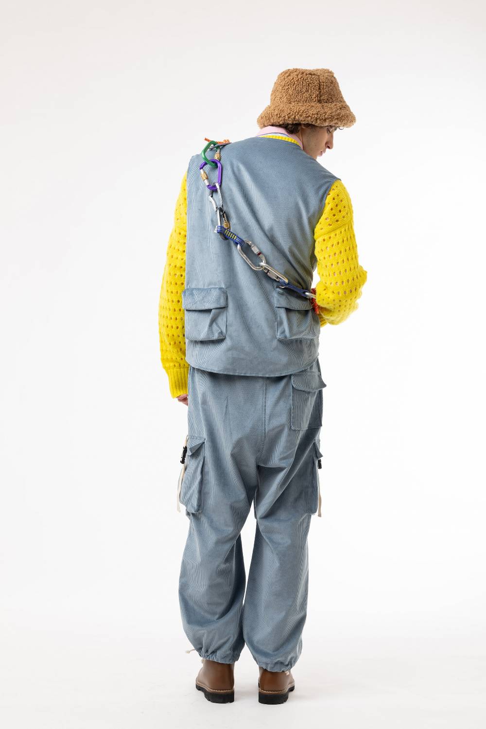 Lc23 Corduroy Cargo Pants Blue Saldi