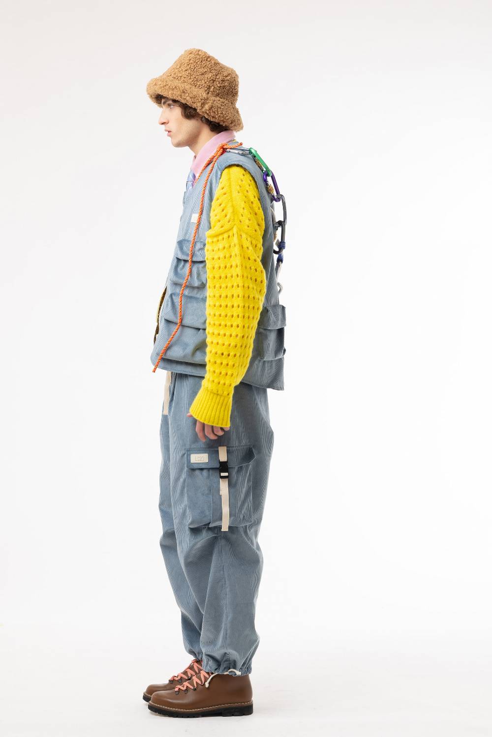 Lc23 Corduroy Cargo Pants Blue Saldi
