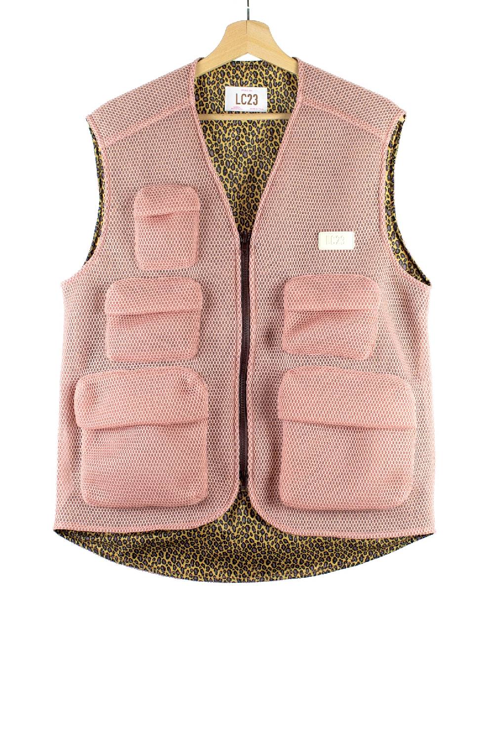 Lc23 Mesh Multipocket Vest Pink Vendita