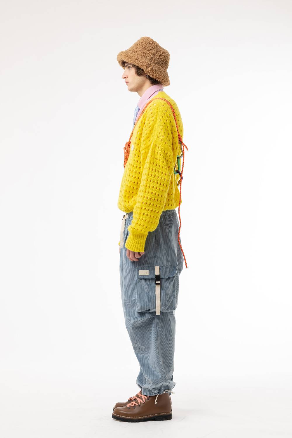 Lc23 Perforated Cardigan Yellow Acquista Ora