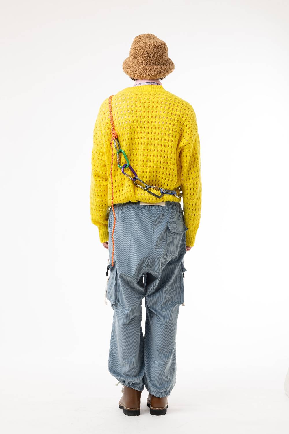 Lc23 Perforated Cardigan Yellow Acquista Ora