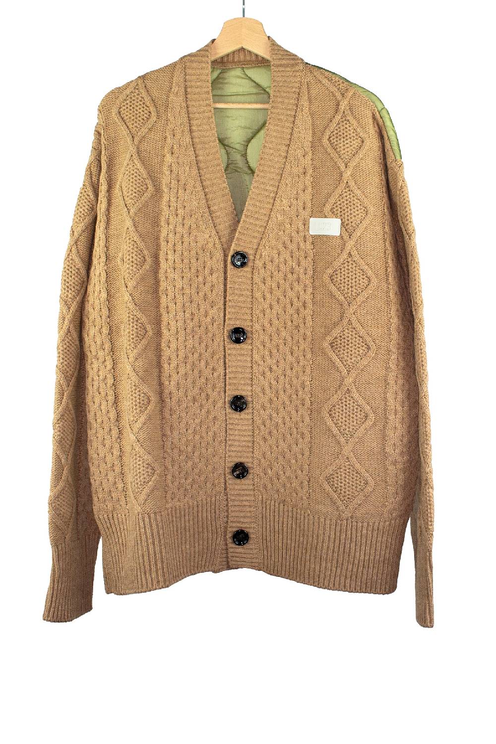 Lc23 Quilted Cardigan Camel Convenienza