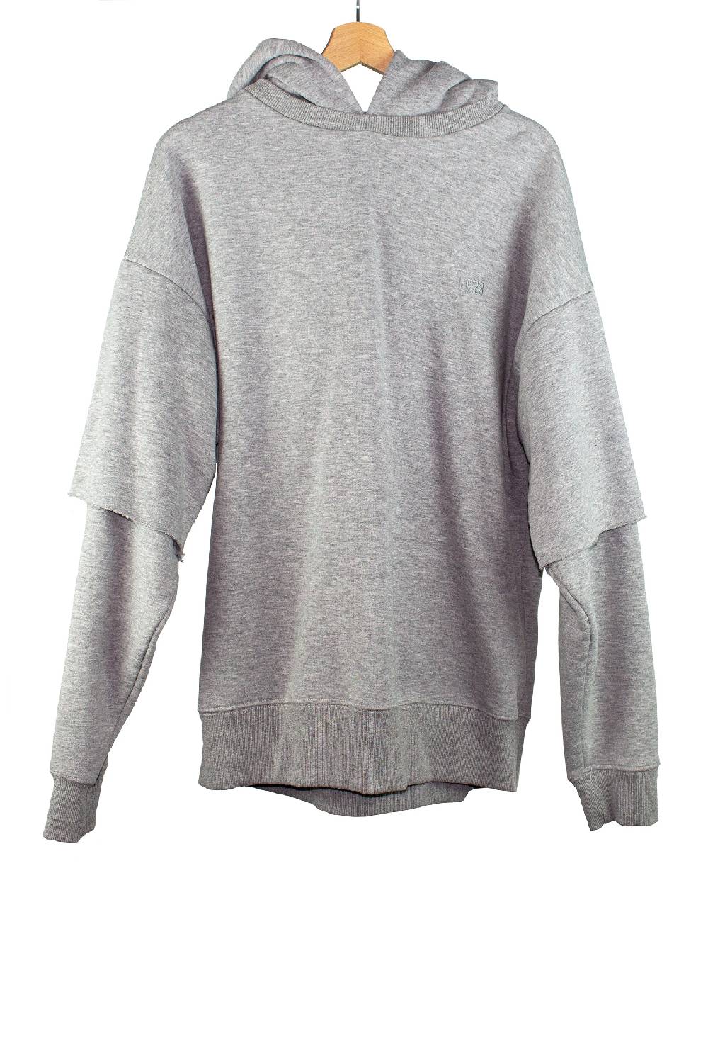 Lc23 Double Hoodie Grey In Vendita