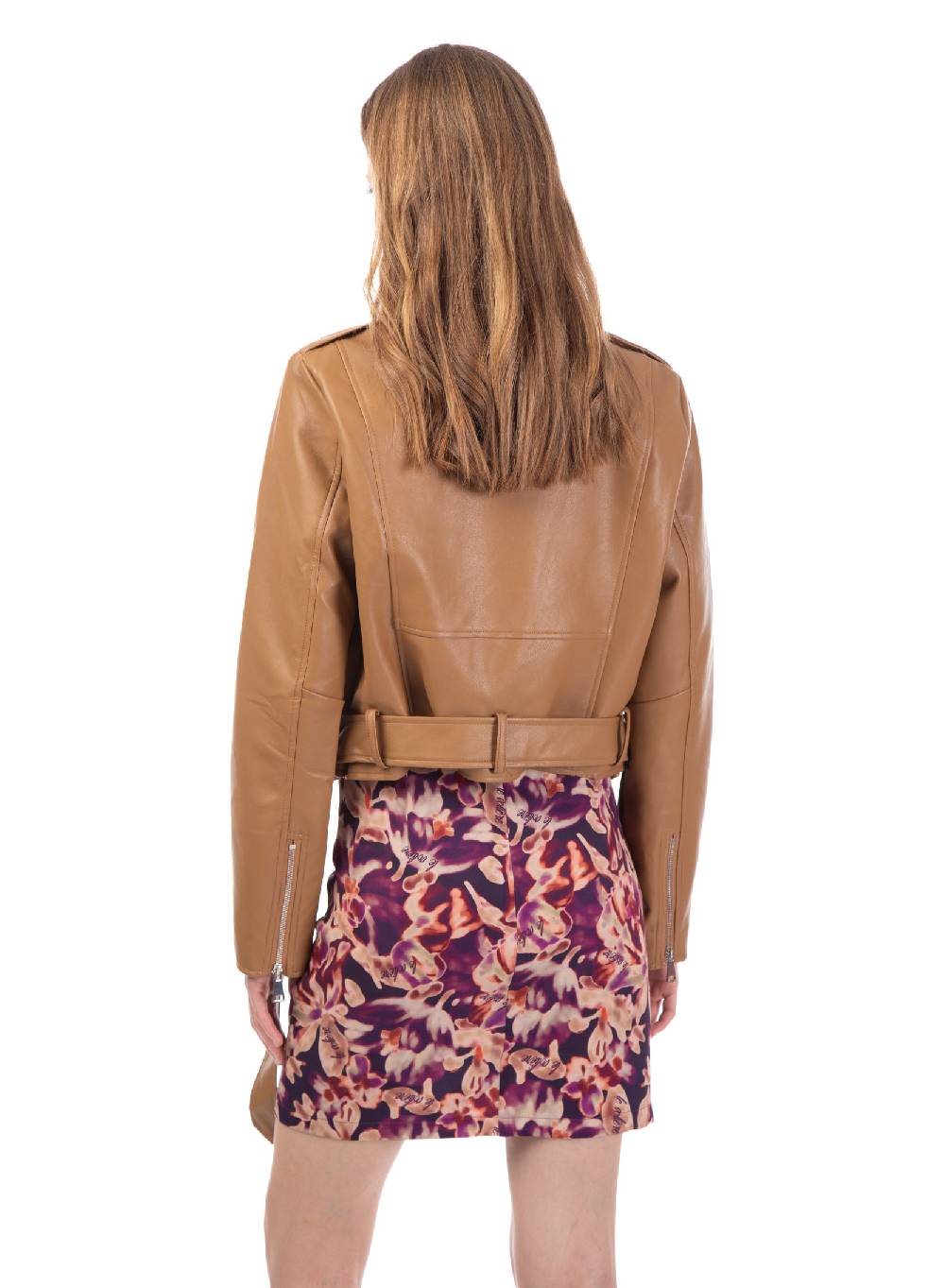 Le Volière Chiodo in ecopelle beige Sottocosto
