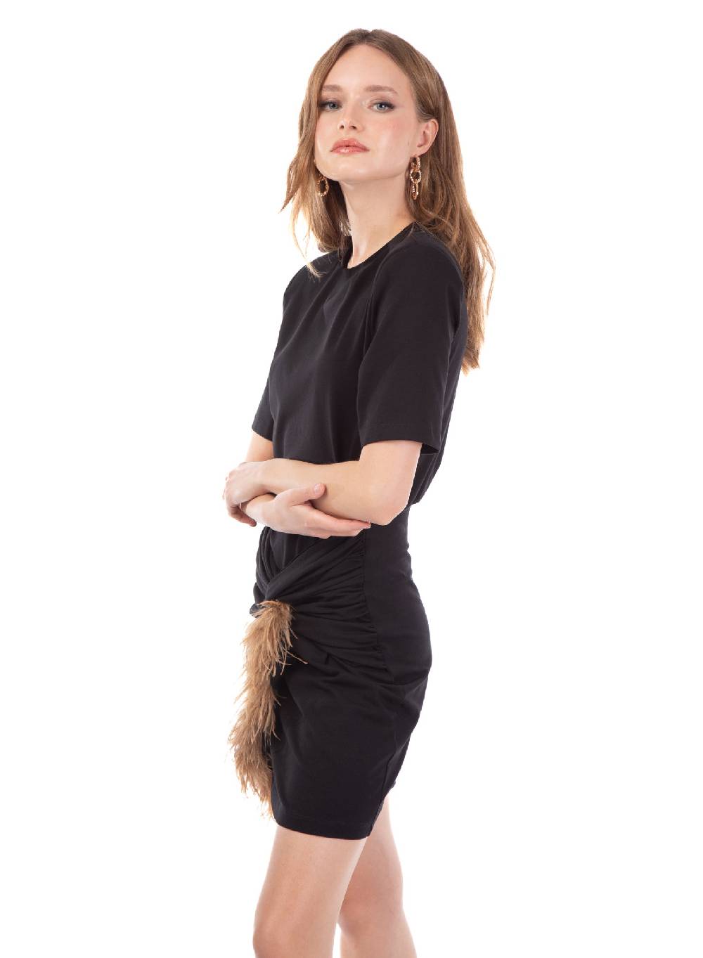 Le Volière Vestito in jersey con o senza piume In Vendita