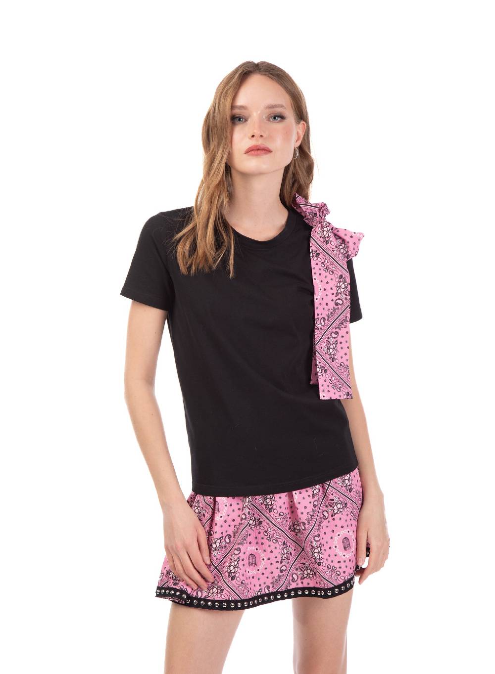 Le Volière T-shirt nera o bianca con fiocco Negozi Online