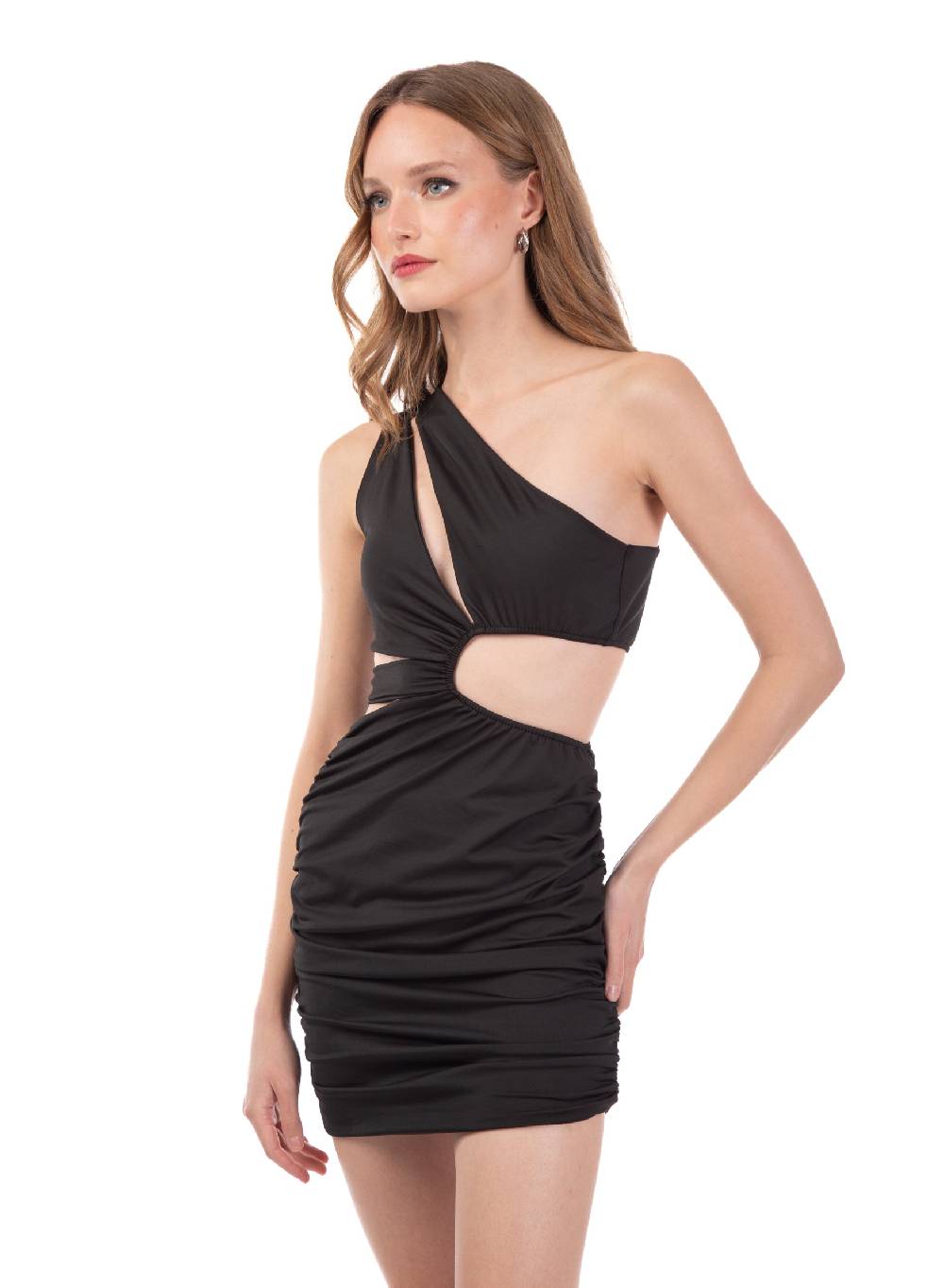 Le Volière Vestito elasticizzato nero con fori Affare Del Giorno