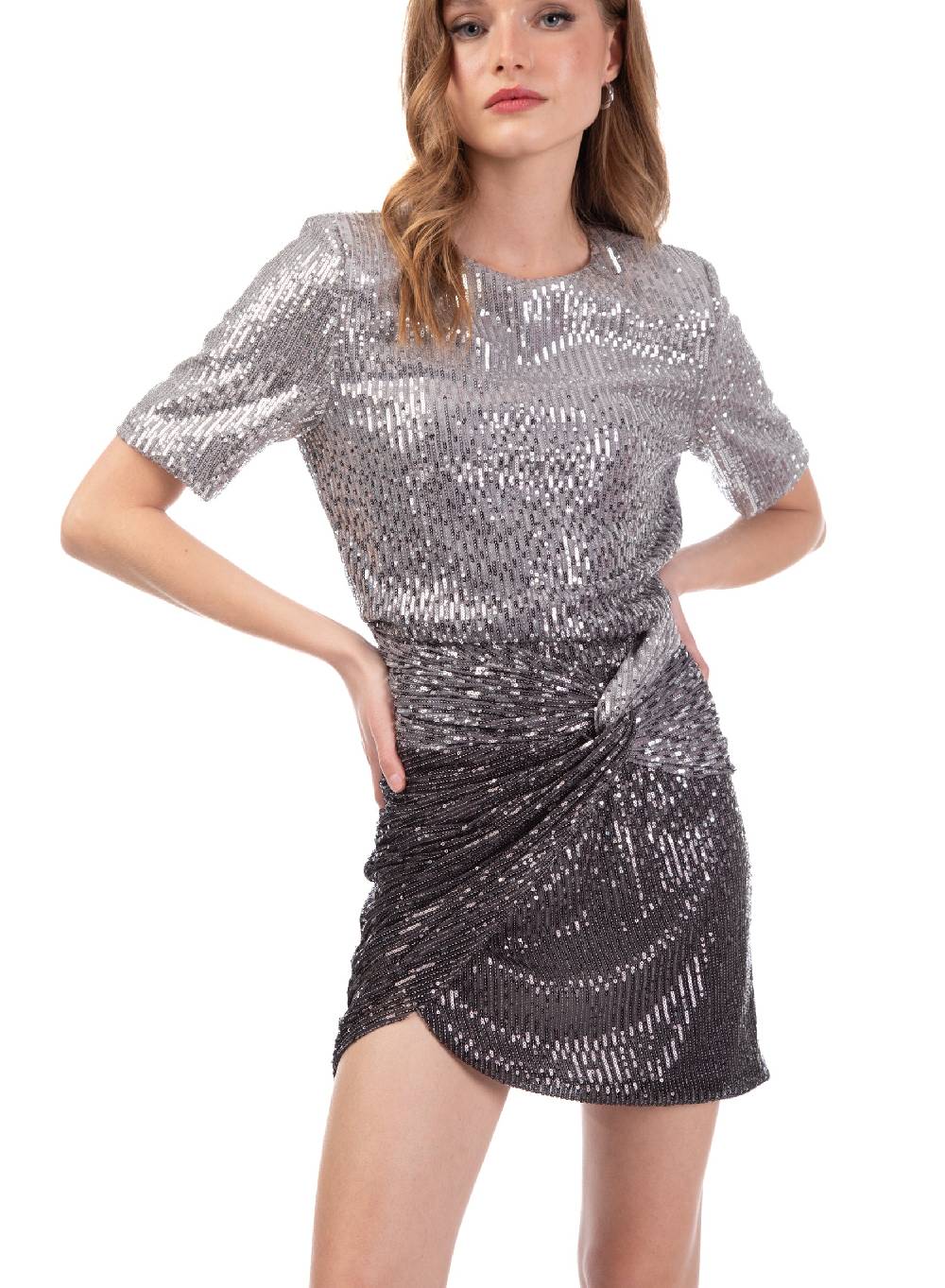 Le Volière Vestito di paillettes argento degradè I Più Venduti