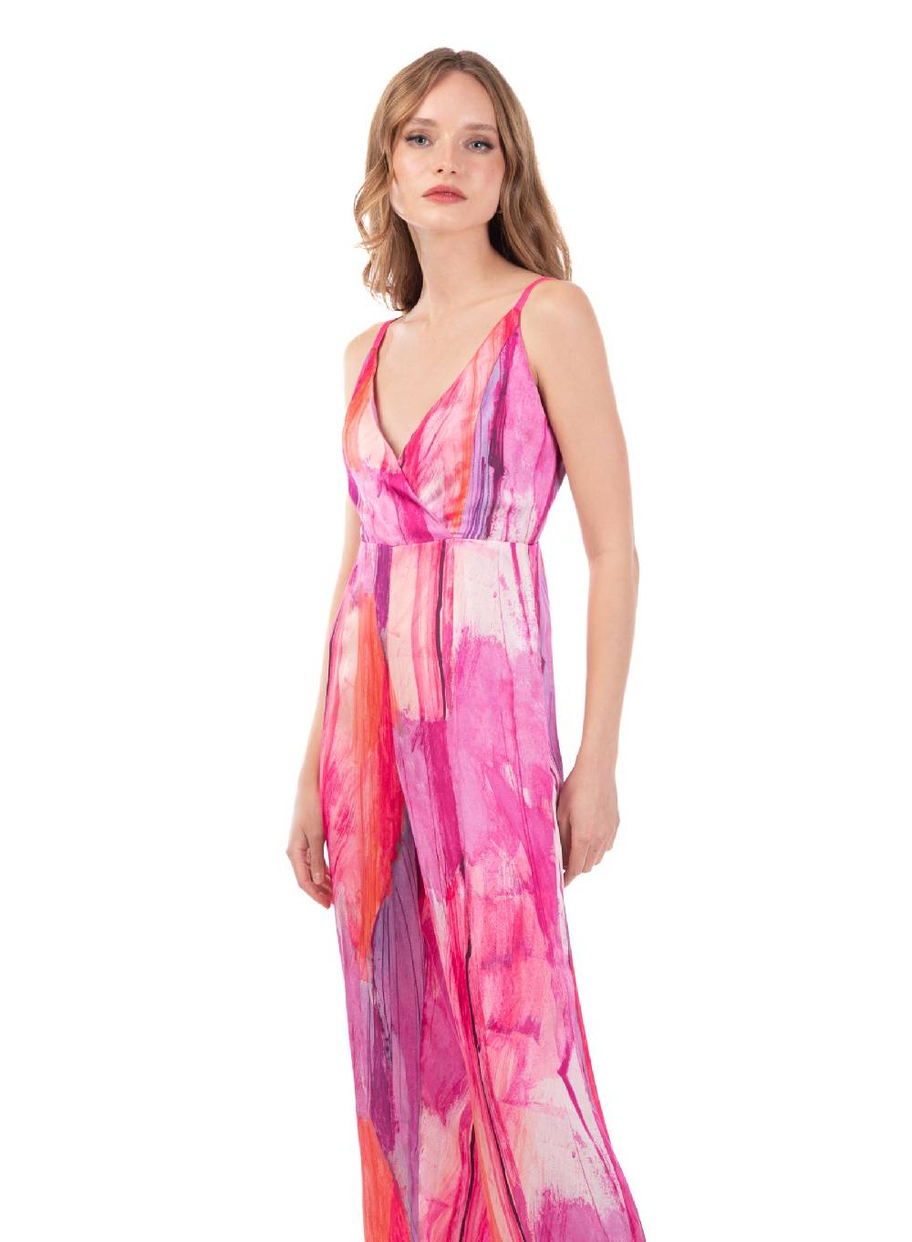 Le Volière Jumpsuit in fantasia fucsia Consegna Veloce