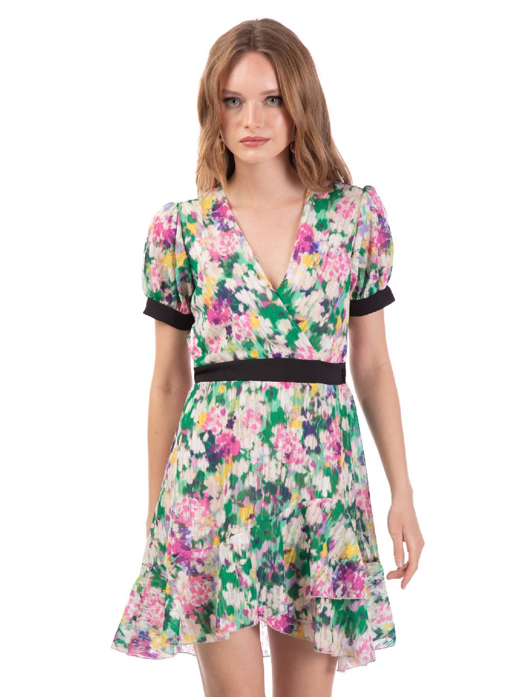 Le Volière Vestito scivolato floreale Presa
