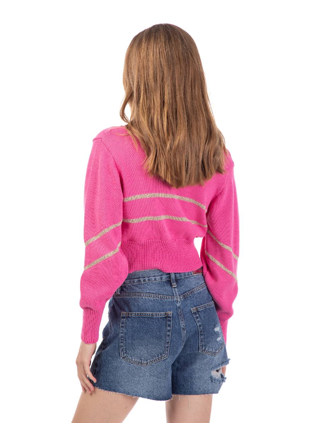 Le Volière Cardigan di cotone fucsia Hotsell