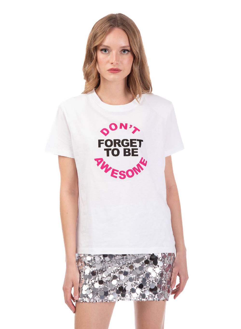 Le Volière T-shirt bianca 'Don't forget to be awesome' I Più Venduti