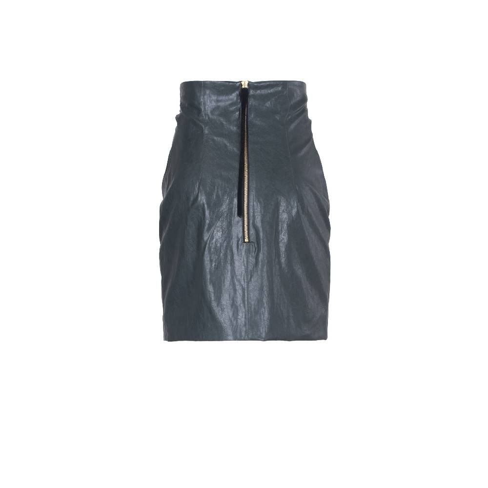 Nineminutes FW20.21 – THE RHO SKIRT LEATHER GREEN Affare Del Giorno