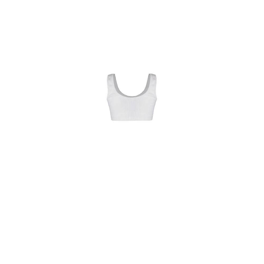 Nineminutes REVERSIBLE – THE TANK CROP COTTON WHITE Nuova