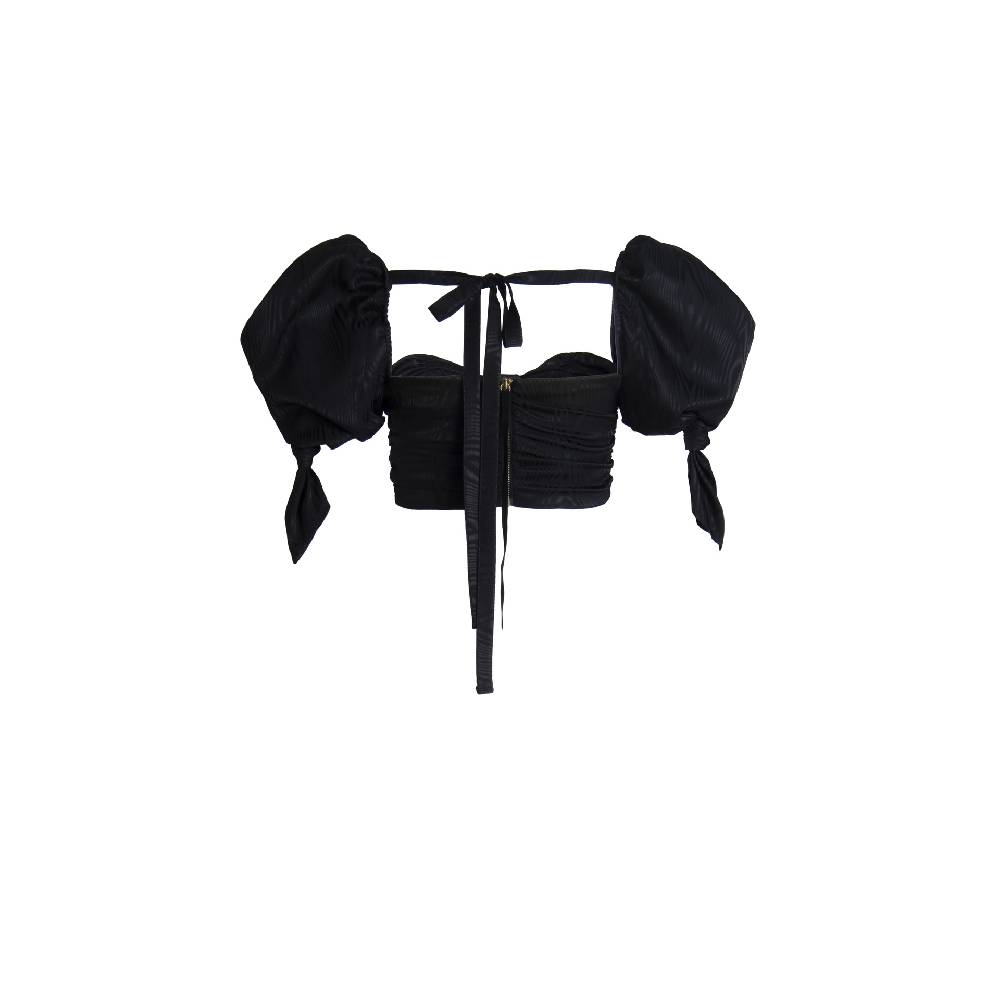 Nineminutes IMNOTPERFECT – THE CATHERIN TOP BLACK MOIRÉ Italia
