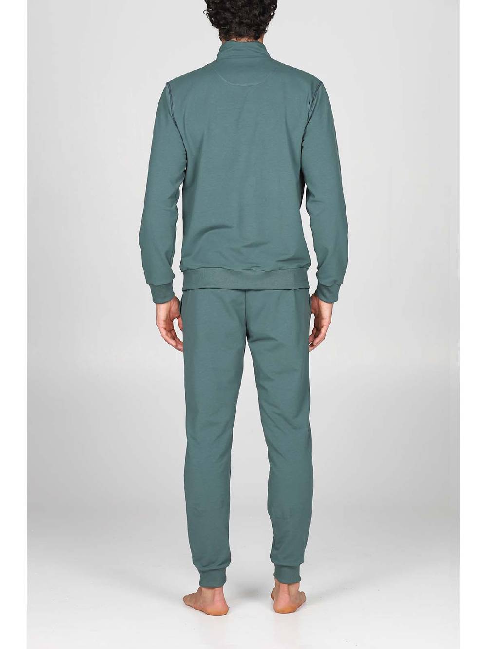 Julipet Tuta zip in confortevole felpa di colore verde Sconto