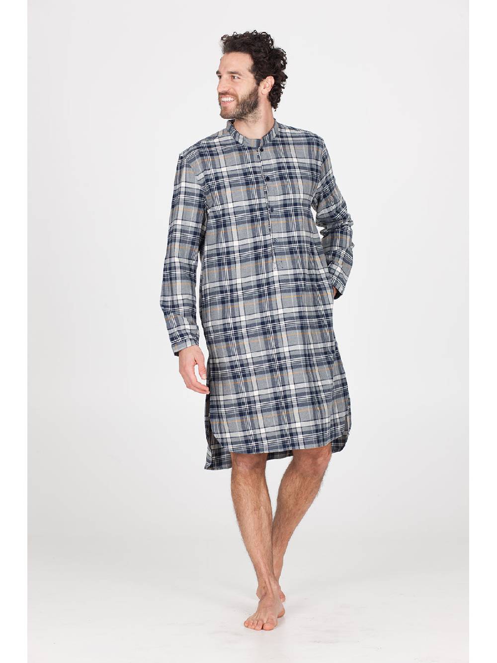 Julipet Camicia da notte in calda flanella di puro cotone Moda