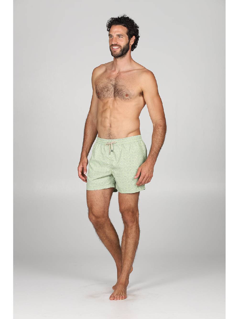 Julipet Boxer mare in leggera tela di microfibra verde, con disegno cravatteria ad alta definizione Negozi Online