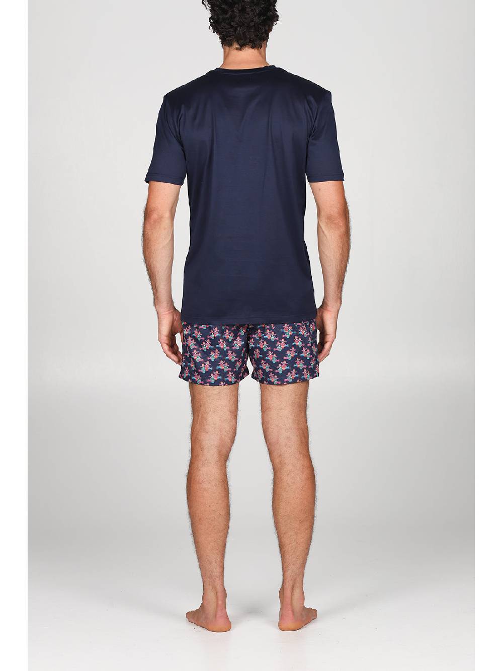 Julipet T-shirt in jersey di puro cotone blu, con stampa piazzata "siesta" Pezzi Unici