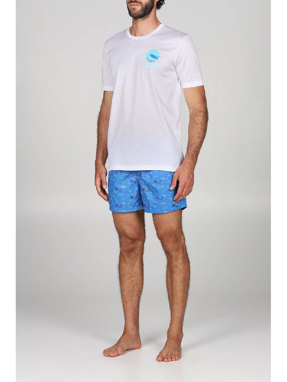 Julipet T-shirt in jersey di puro cotone bianco, con stampa piazzata "sub" Qualità Garantita