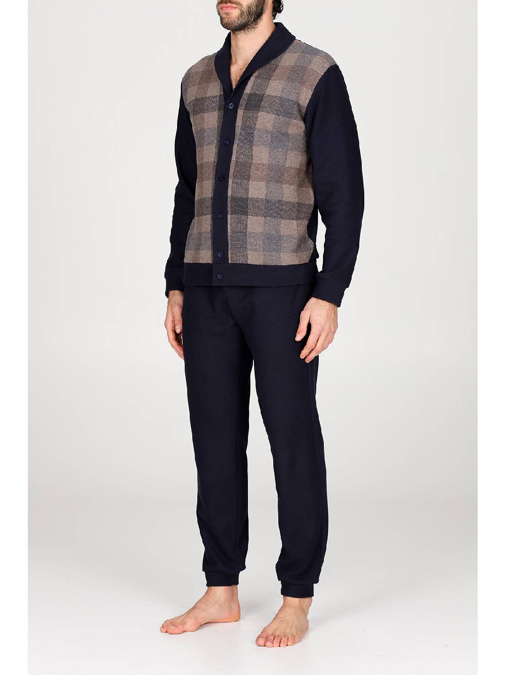 Julipet Pigiama cardigan in confortevole jacquard di cotone Nuovo