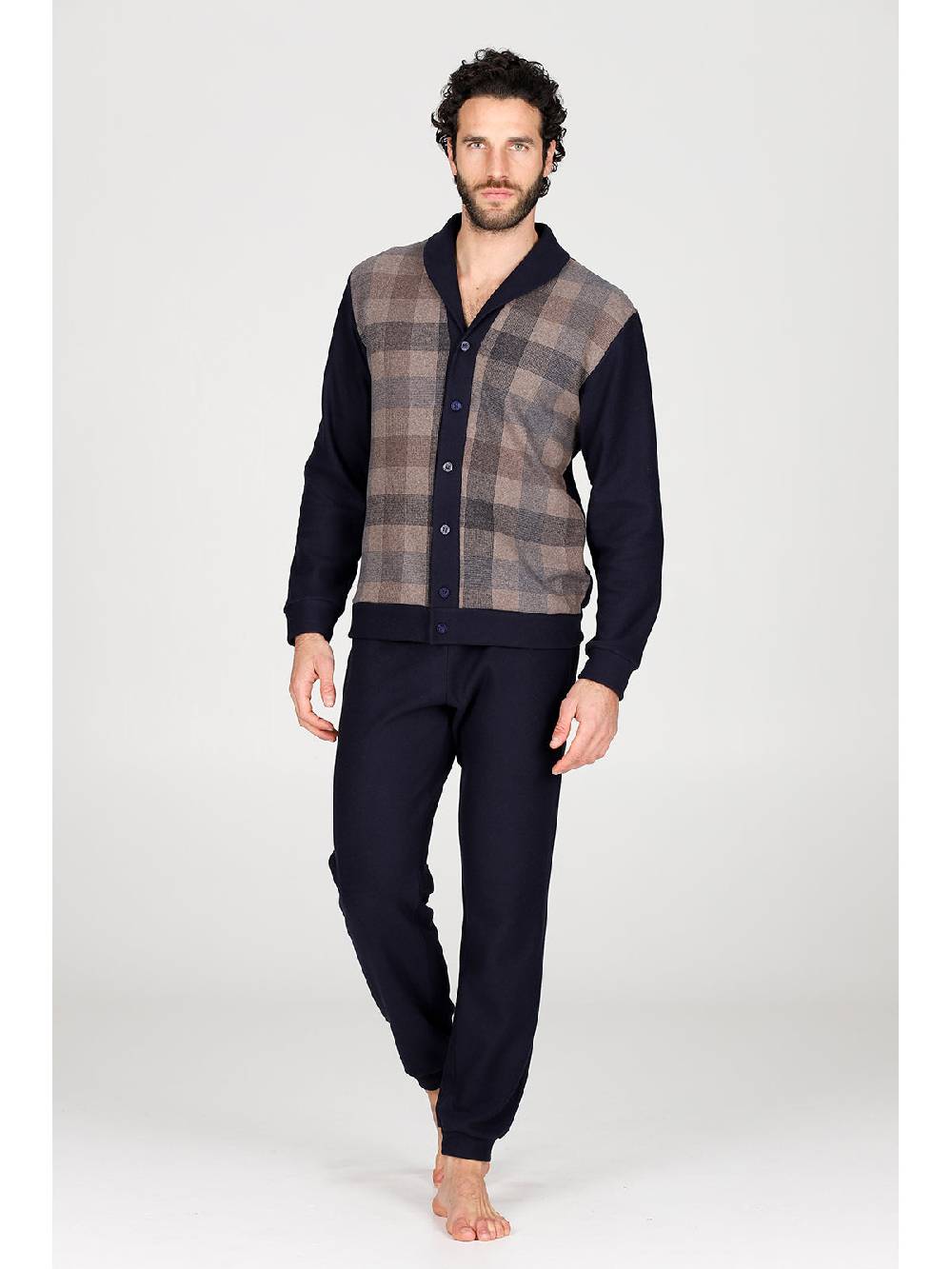Julipet Pigiama cardigan in confortevole jacquard di cotone Nuovo
